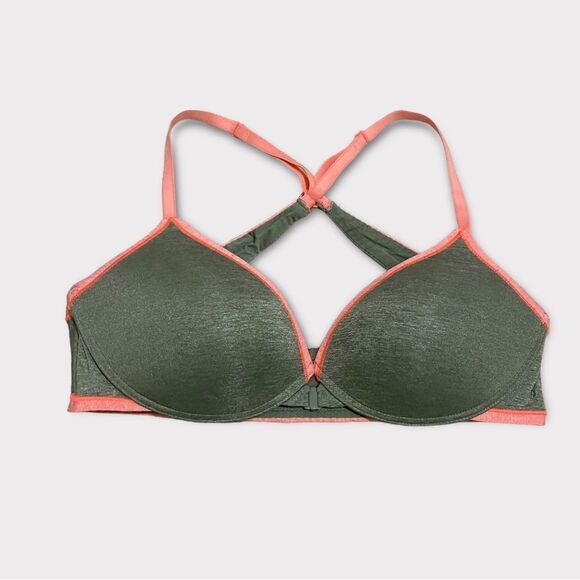 PINK Victoria Secret Green Front Clasp 36B Wire support bra - Picture 4 of 8